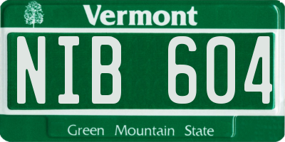 VT license plate NIB604