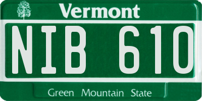 VT license plate NIB610