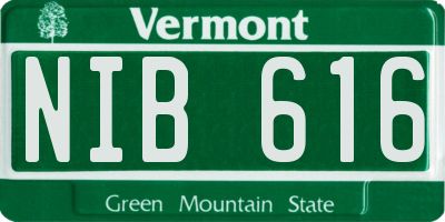 VT license plate NIB616