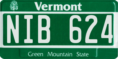 VT license plate NIB624