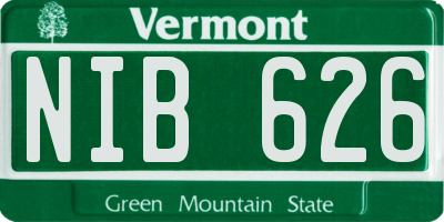 VT license plate NIB626