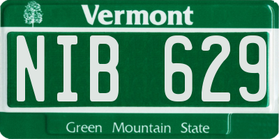 VT license plate NIB629