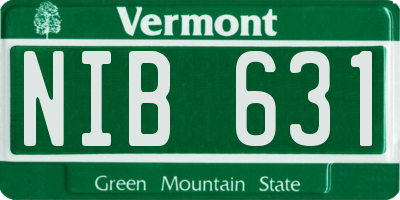 VT license plate NIB631