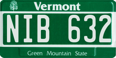 VT license plate NIB632