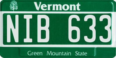 VT license plate NIB633