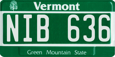 VT license plate NIB636