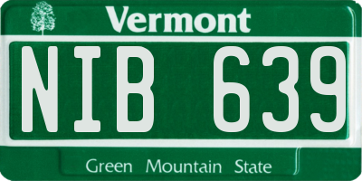 VT license plate NIB639