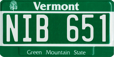 VT license plate NIB651