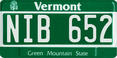 VT license plate NIB652