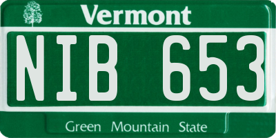 VT license plate NIB653