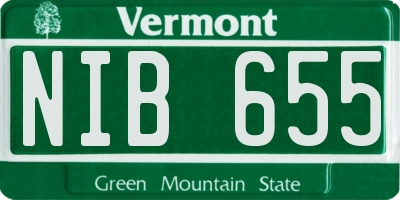 VT license plate NIB655