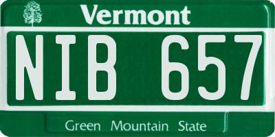 VT license plate NIB657