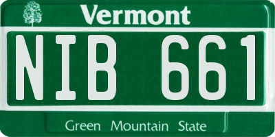 VT license plate NIB661