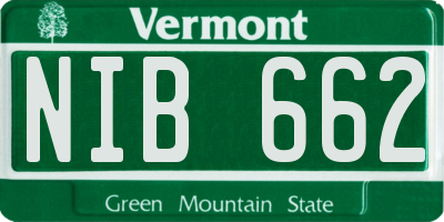 VT license plate NIB662