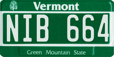 VT license plate NIB664