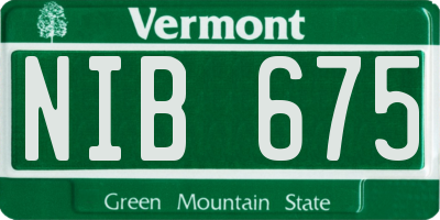 VT license plate NIB675