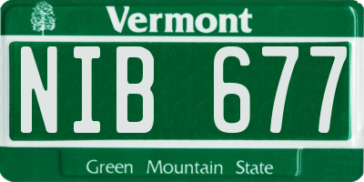 VT license plate NIB677