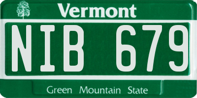 VT license plate NIB679