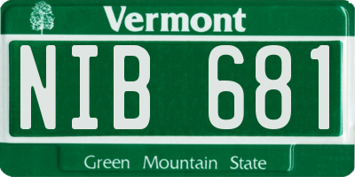 VT license plate NIB681