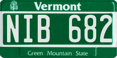 VT license plate NIB682