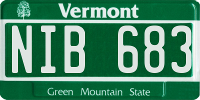 VT license plate NIB683
