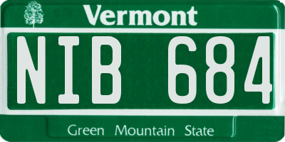VT license plate NIB684