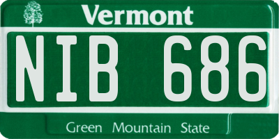 VT license plate NIB686
