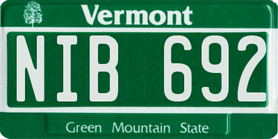 VT license plate NIB692