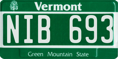 VT license plate NIB693