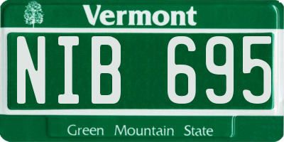 VT license plate NIB695