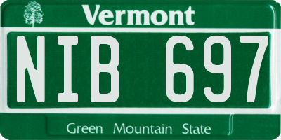 VT license plate NIB697