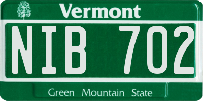VT license plate NIB702