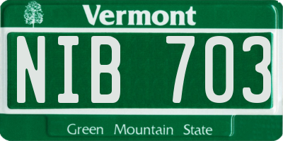 VT license plate NIB703