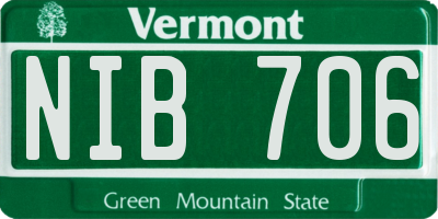 VT license plate NIB706