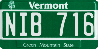 VT license plate NIB716