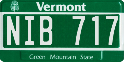 VT license plate NIB717
