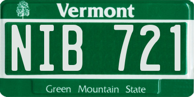 VT license plate NIB721