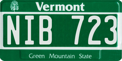 VT license plate NIB723