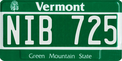 VT license plate NIB725