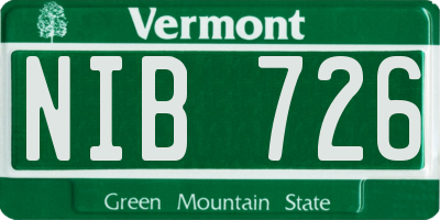 VT license plate NIB726
