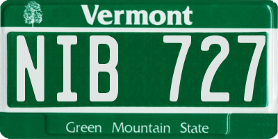 VT license plate NIB727