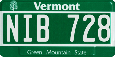 VT license plate NIB728