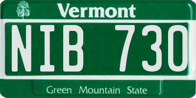 VT license plate NIB730