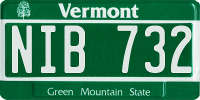 VT license plate NIB732