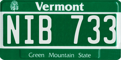 VT license plate NIB733