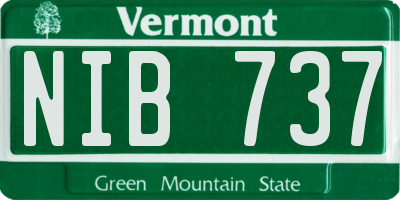 VT license plate NIB737