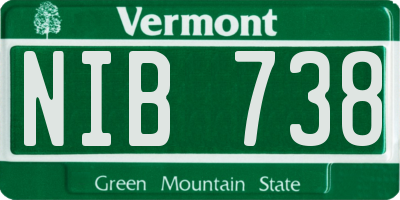 VT license plate NIB738