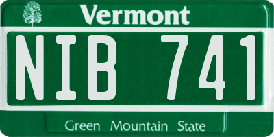 VT license plate NIB741