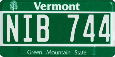 VT license plate NIB744