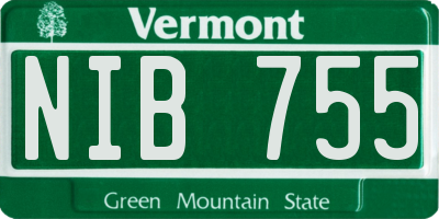 VT license plate NIB755